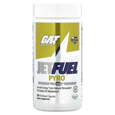 GAT JETFUEL Pyro -Fat Burner- 120 Oil-Infused Caps (Jet Fuel) Sealed