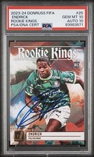 2023 Donruss FIFA #25 Endrick Signed Rookie Kings Card Auto Psa GEM MINT 10/10