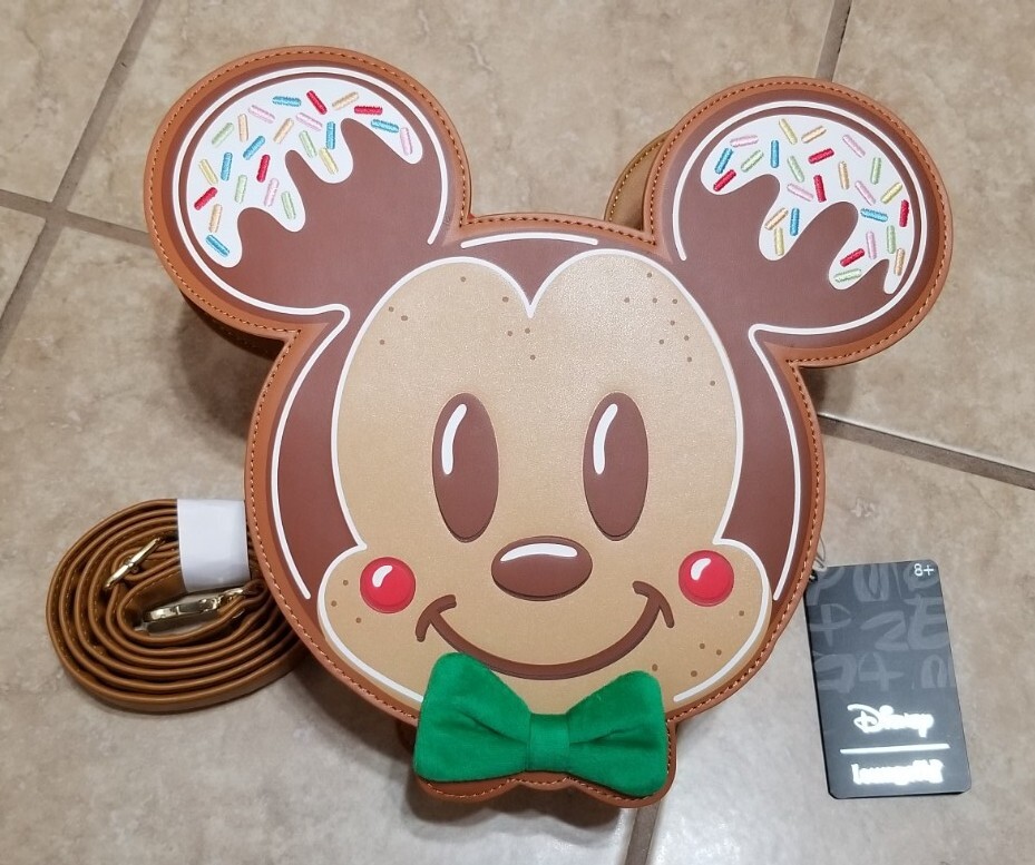 loungefly Disney ミッキー ショルダー Loungefly Disney Gingerbread Mickey/Minnie Mouse Reversible
