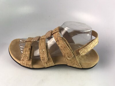 Vionic Rest 44 Amber Womens Cork Gold Fleck Sandals Strappy Shoes Sz Wide 