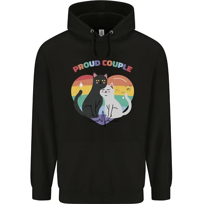 Lgbt Stolz Paar Lustig Schwul Katzen Herren Kapuzenpullover - Bild 1 von 4