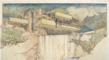 Frank Lloyd Wright : Falling Water House Architecture : Archival Art Print