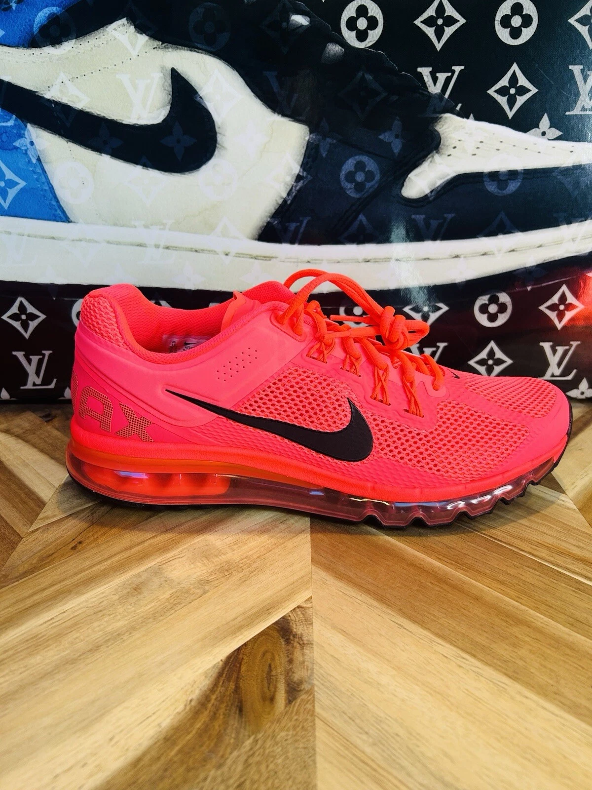 Nike Air Max 2013 Homme Taille 13 Noir Hot Punch Métallique Air Bubble HF3660 600