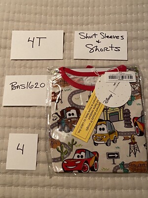 Little Sleepies cars Pjs Pajamas Short Sleeve Shorts Set 4T *FAST