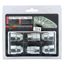 Butzi 12x1.50 Chrome Anti Theft Locking Wheel Bolt Nuts & 2 Keys for Honda Jazz