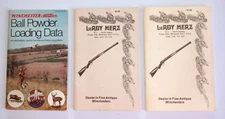 LOT OF 3:1 WINCHESTER BALL POWDER LOADING DATA + 2 LEROY MERZ CATALOGS #67 & #69