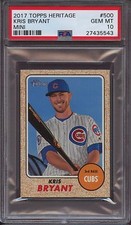 2017 Topps Heritage 500 Kris Bryant Mini PSA 10 Gem Mint Pop 6