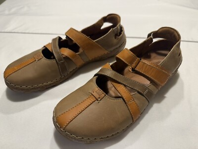 JOSEF SEIBEL Womens 41 Tan/brown LEATHER SHOES Mary Jane Spirit Of Nature 