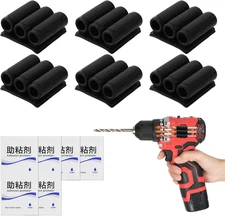 6 Pack Drill Bit Holder with High Adhesion Grippers for Easy Access