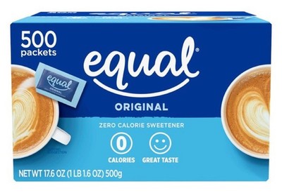 EQUAL 0 Calorie Sweetener, Sugar Substitute, 500 Count (Pack of 1), Assorted 
