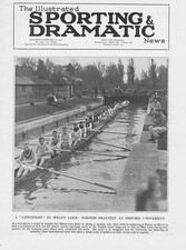 ROWING Torpids Practice at Oxford University - Vintage Print 1931