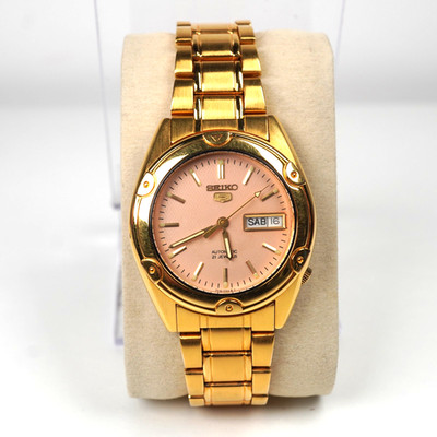 Seiko 5 7S26-6030 - Day&Date Automatik 21 Jewels Japan Herrenuhr - Dorato