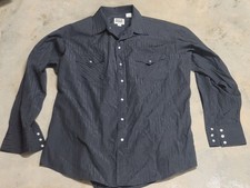 Ely Cattleman Rodeo Cowboy Mens XL Black Pearl Snap Shirt