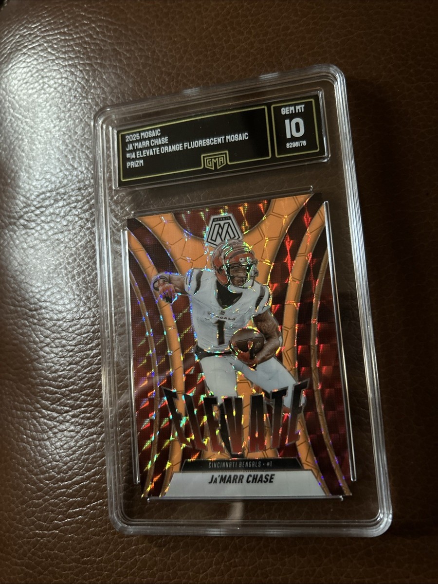 2025 Panini Mosaic - Elevate Ja'Marr Chase #14 Orange Fluorescent