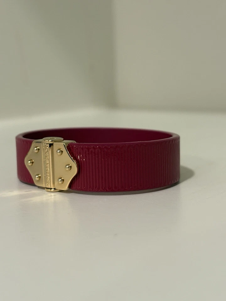 Роскошный дизайнерский браслет Louis Vuitton LV Spirit M6681 фуксия золотисто-розовый с коробкой - Изображение 2 из 4