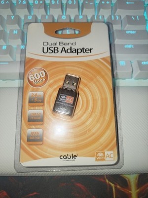Dual Band USB 2.0 Hi Speed Wireless PC Adapter 600Mbpc