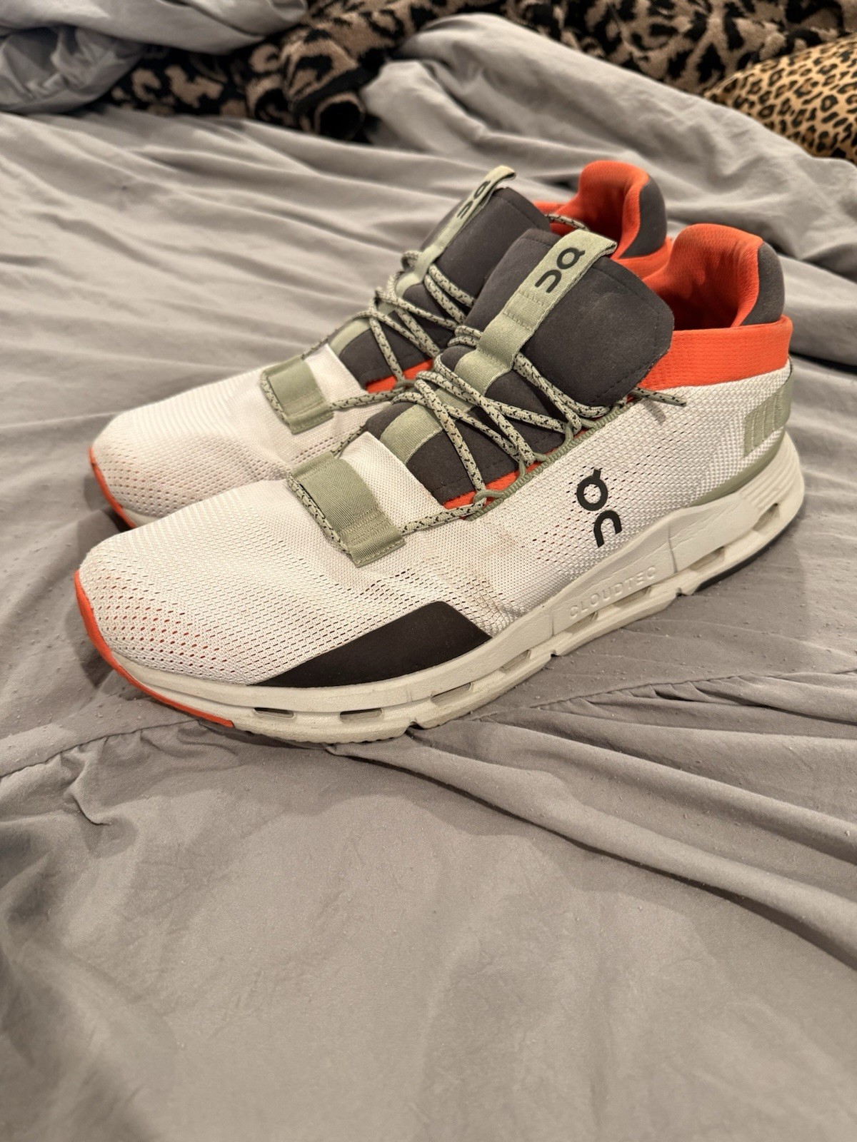 On Cloudnova Silver Orange Cloudtec Athletic Shoe… - image 1