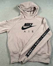 Nike Air Hoodie Women's Small Brown Sweatshirt Fleece Spell Out Causal Swoosh