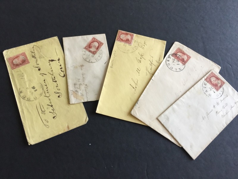 US STAMPS Lot of (5) Early 1800's SC# 26-26A Cover w/Town Cancels