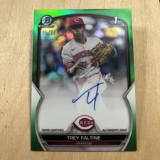 2023 Bowman Chrome Prospect Green Refractor #85/99 Trey Faltine #CPA-TF Auto 