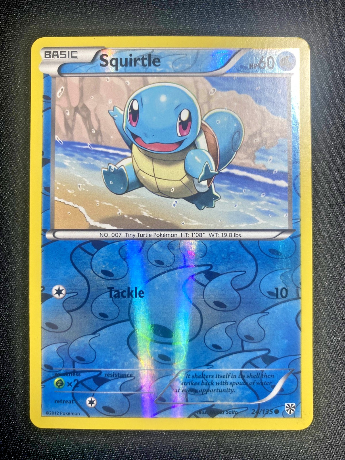 Squirtle 24/135 Pokemon Plasma Storm Reverse Holo Card 2012 LP