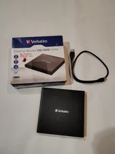 Verbatim 98938 External Slimline CD/DVD Writer USB 2.0 w/ Cable Black No Adapter