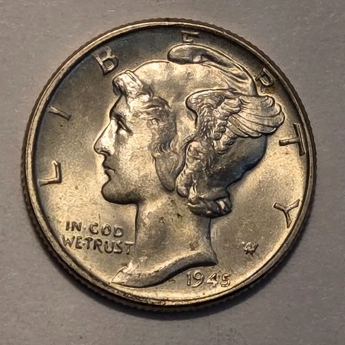 Business Uncirculated++ 1945 P Nicer Low Mintage Mercury Dime