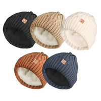 Women Ladies Cable Knitted Winter Beanie Hat Soft Faux Fur Thermal Teddy Fleece