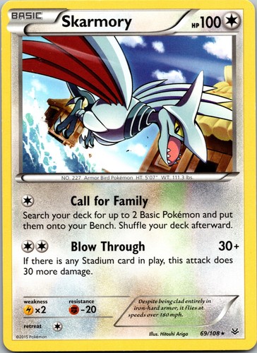 SKARMORY 69/108 RARE ROARING SKIES Pokemon NM ROARING SKIES