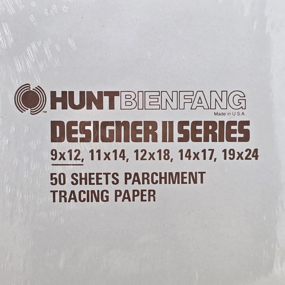 Papel de rastreamento vintage Hunt/Bienfang 9 X 12 designer série 2 pergaminho 50 folhas - Imagem 3 de 4