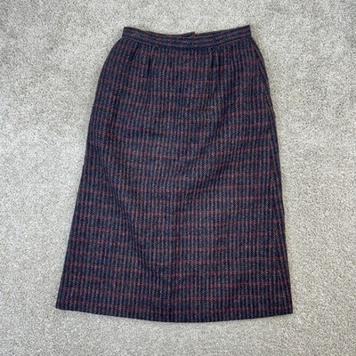 Pendleton Wool Plaid Maxi Skirt Size 8 Blue Red Green Pleated Midi Length