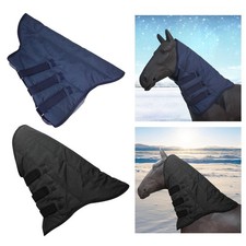 Horse neck protector for winter, filled with adjustable straps, equestrian