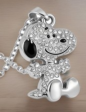 Peanuts Snoopy Anhänger mit 60 cm Kette Edelstahl Zirkonia NEU