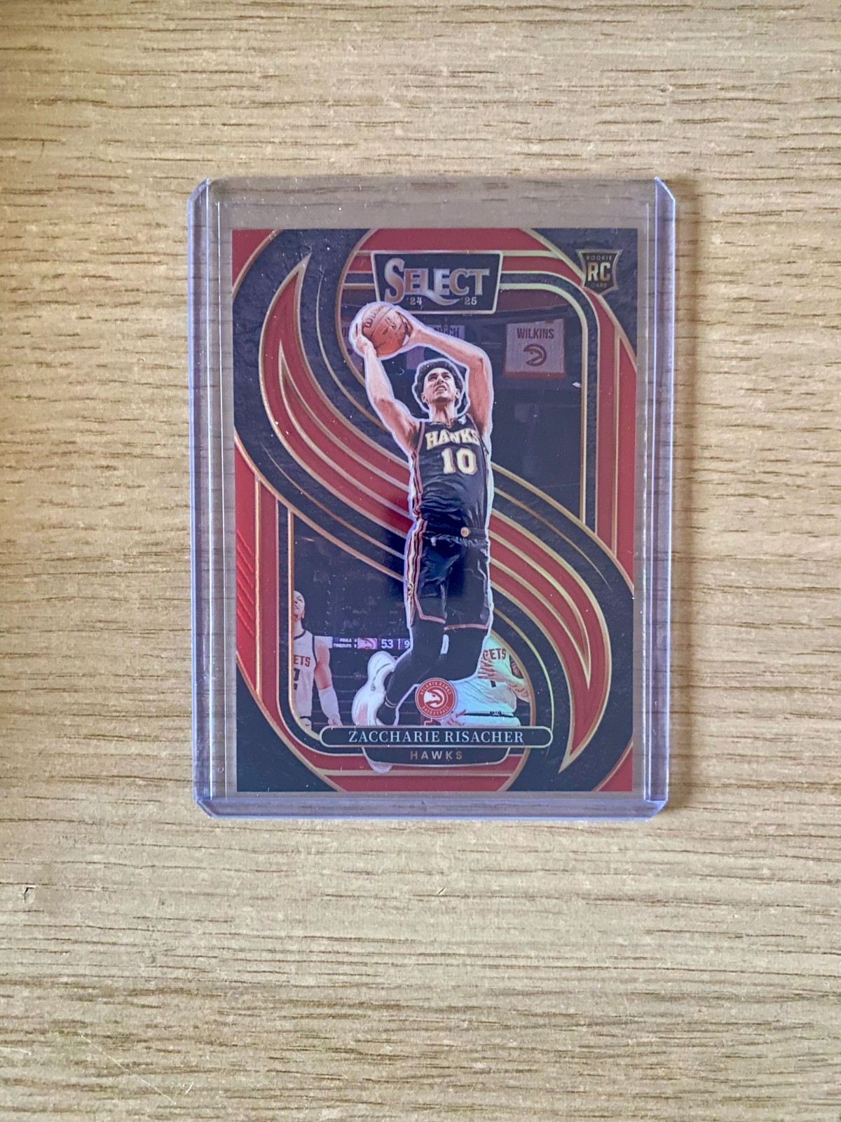 2024-25 Select Basketball Zaccharie Risacher RC Premier Level Red Prizm 142/199