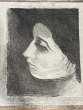 Original Lynne Padula Charcoal Portrait Hand Drawn Art Signed 2016 Paper 18 x 15