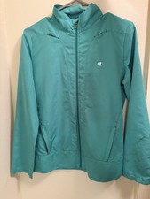 Champion Women s Turqoise Lightweight Windbreaker Jacket Small Full Zip EC