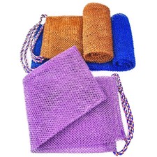 African Exfoliating Net 3 Pieces Super Exfoliating Home Spa Weave Back Exfoliati