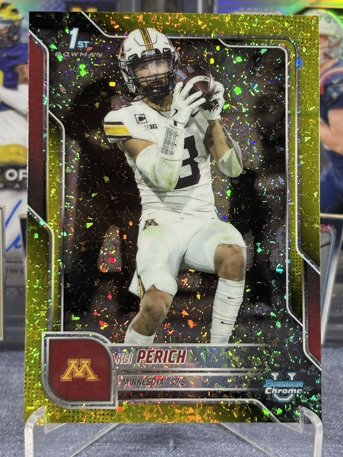 2025 Bowman U Chrome Koi Perich 1st Bowman Yellow Mini-Diamond #d /350 Minnesota