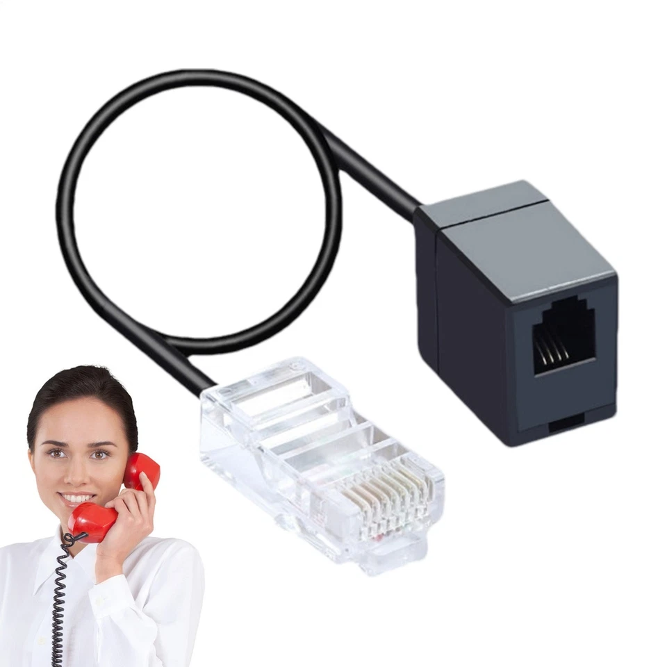 RJ45 to RJ11 Adapter Cable 14-Inch Powerful RJ45 to RJ11 Converter Cable - Image 1 of 4