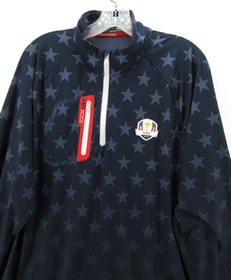 Ralph Lauren RLX Shirt Men XL Blue 2023 USA Ryder Cup Golf 1/4 Zip