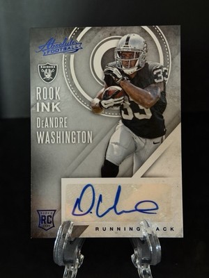  2016 Panini Absolute Rook Ink Blue Auto DeAndre Washington RC #16 Raiders