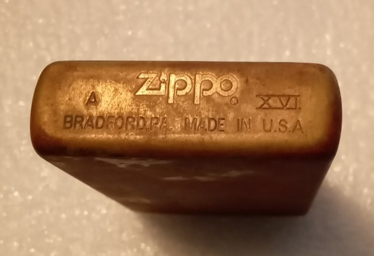 Vintage Harley Davidson Zippo Lighter. Year 2000. Brass. Used.