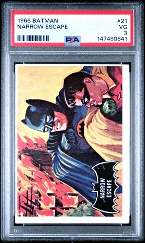1966 Topps Batman Black Bat #21 Narrow Escape — PSA 3
