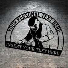 Personalized Pipeline Welder Metal Sign. Custom Iron Worker Name Wall Decor Gift