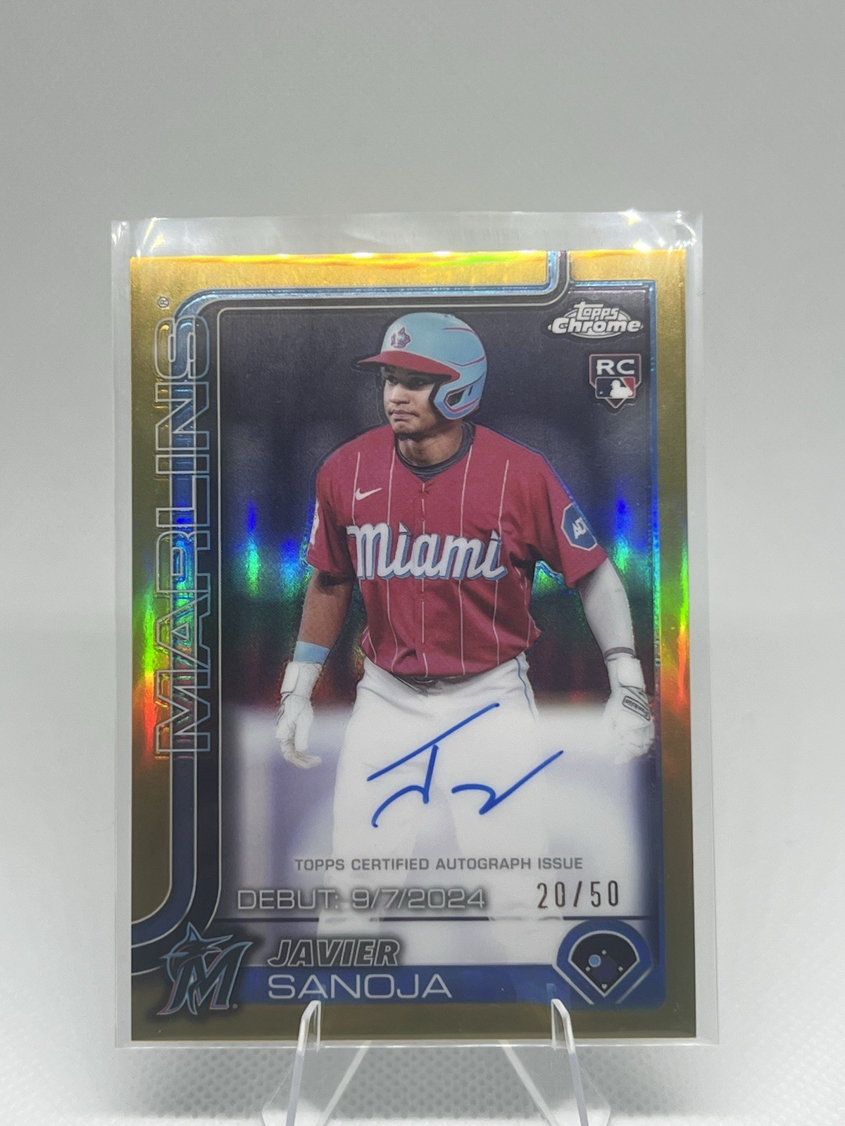 Topps Chrome 2024 Javier Sanoja RC Auto Gold /50 CRDA-JS