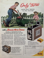 1950s Kodak Brownie Movie Camera Family Eastman Rochester Grew Up VTG PRint Ad