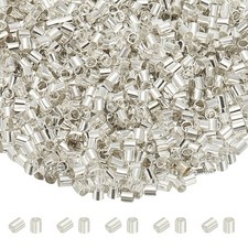 2000Set Tube Crimp Beads 1.5x1.5mm Crimp Beads for Jewelry Making Silver
