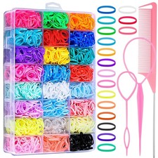 2000 Pcs Elastic Hair Rubber Bands for Girls, 24 Colors Small Girl Hair Ties ...
