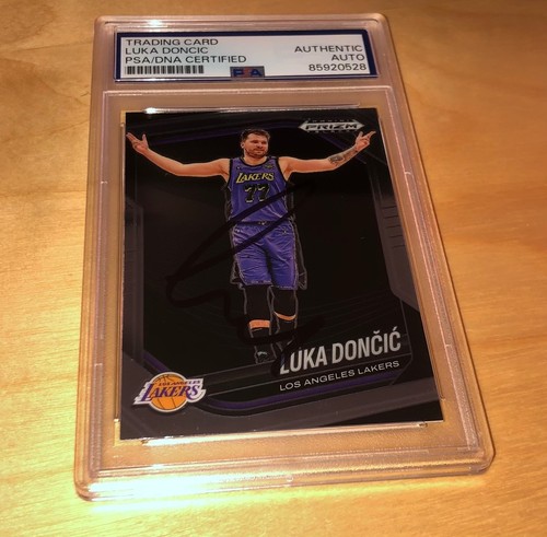 Luka Doncic Lakers 2024-25 Panini Prizm Black #5 Signed Card Auto PSA RARE