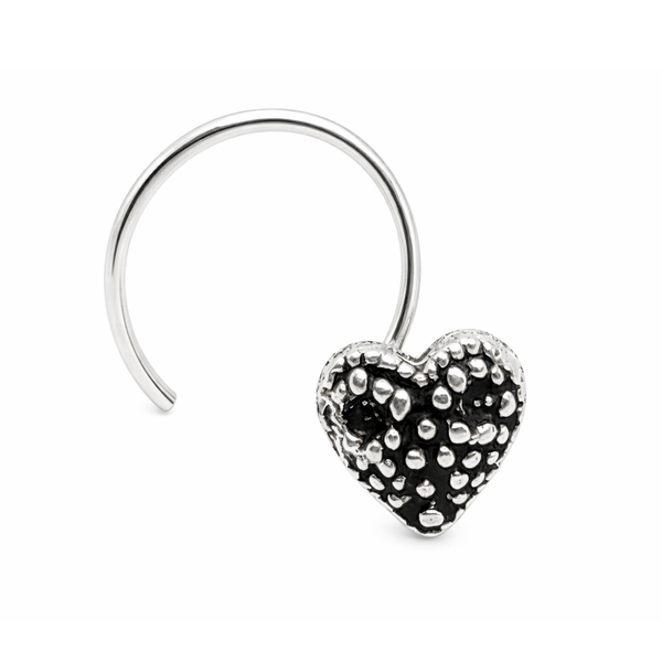 Erdbeere Herz Nasenstecker 925 Sterling Silber Locken Piercing Schmuck & Box-image